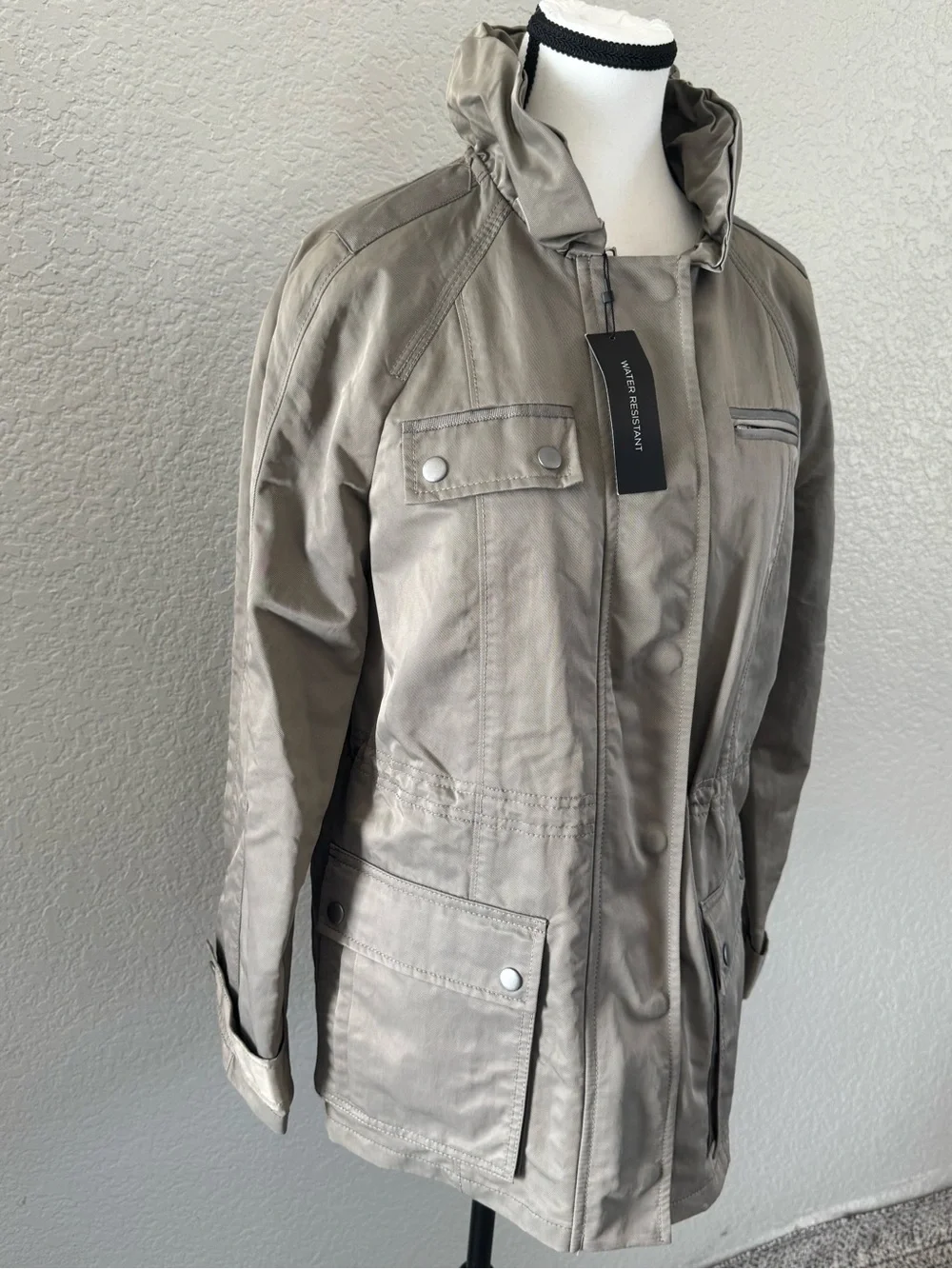 NWT Banana Republic Utility Rain Jacket Field Coat Taupe Small